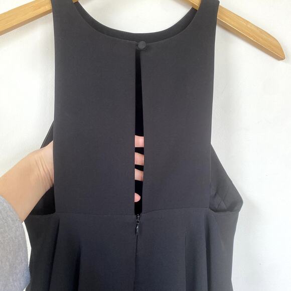 MILLY Halter Neck Fit n' Flare Cocktail Dress Black Size 4 - Picture 6 of 7